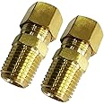 Legines Brass Compression Fitting, Male Connector, Adapter, 1/2" Tube OD x 1/2" NPT Male, Pack of 2