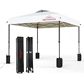 Benass 10x10 Pop Up Canopy, Easy Up Canopy Tent, Heavy Duty Tents for Parties, One Person Set Up Event Tent, White