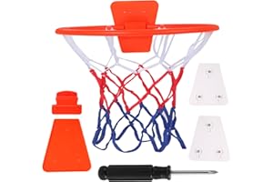 GENERIC Indoor Silent Basketball Hoop, Compatible with Size 7 Basketball (No Ball Included), Foldable Adhesive Wall-Mount No-Drill Hoop for Bedroom, Office & Home, Space-Saving Design