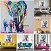 MOHOO 50x50cm Elephant Oil Painting Canvas Wall Art wall decorations paintings for living room, bedroom, kitchen, office etc.