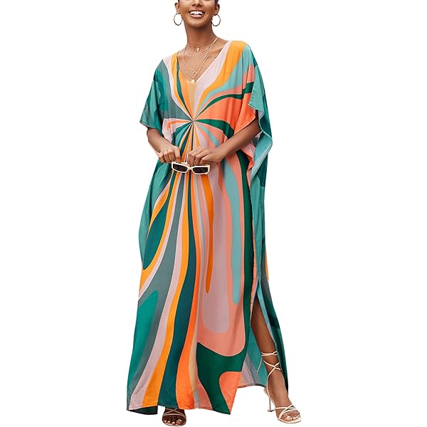 kaftan maxi dress plus size Kaftan Dresses for Women Plus Size Bathing Suit Cover up Caftan Maxi Beach  Dresses at Amazon Women's Clothing store