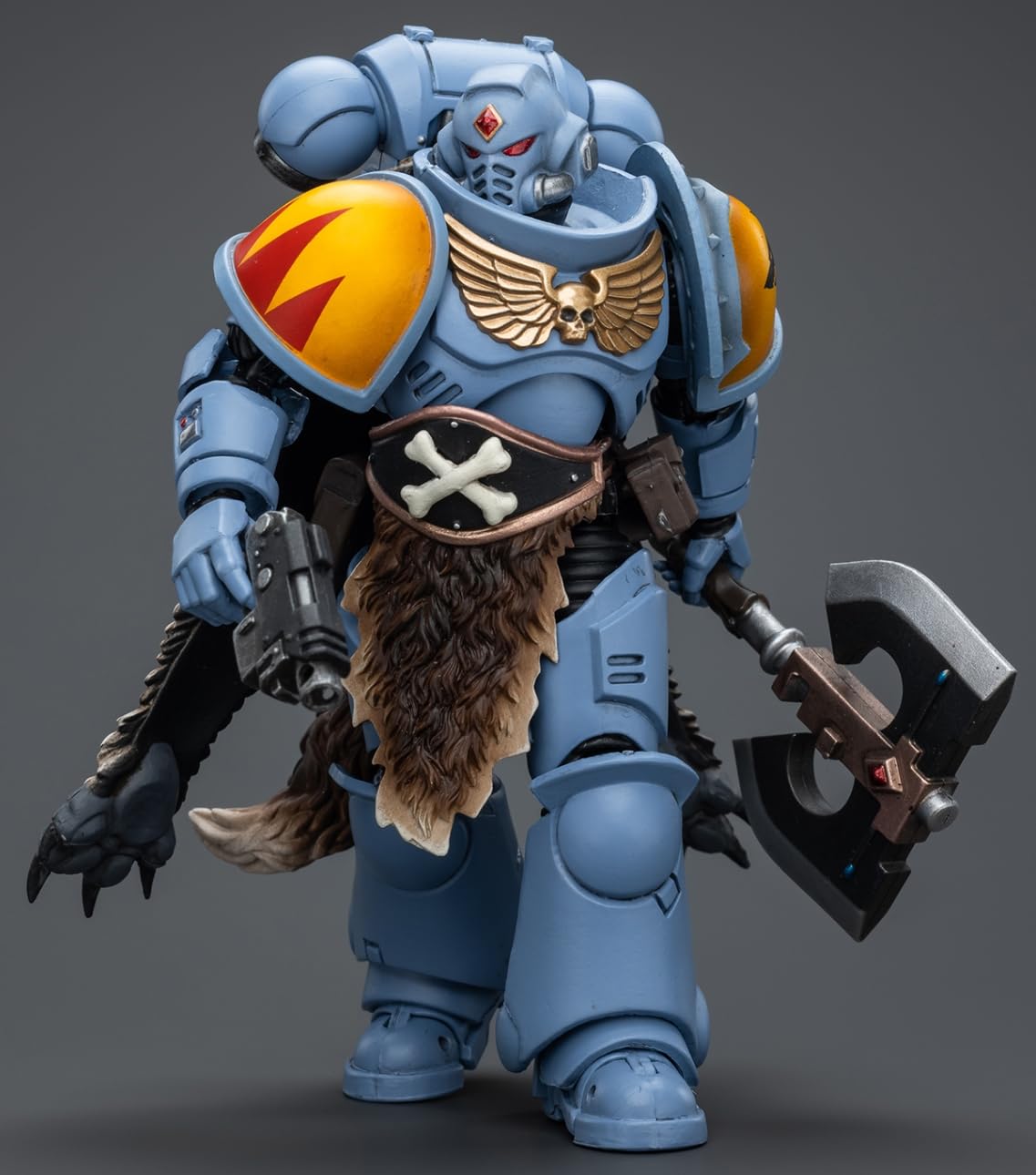 HiPlay JoyToy Warhammer 40K Collectible Figure: Space Marines Space Wolves Claw Pack Pack Leader -Logan Ghostwolf 1:18 Scale Action Figures JT2702