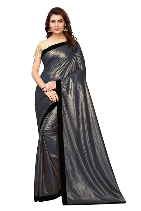 Womens Crepe Silk Saree With Blouse (3005 Tanu.grey_Grey)