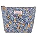 Parateck Floral Print Zipper Cosmetic Makeup Case Pouch Travel Bag Tote, Large (Blue)