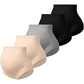 Angelhood Maternity Underwear Over Bump, Seamless Maternity Support Panties, Plus Size, Multi Pack