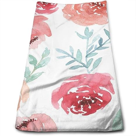 Amazon 白の水彩画の花タオル フェイスタオル マイクロファイバー 瞬間吸水 抗菌 防臭 ふわふわ 肌触り抜群 30ｘ70cm フェイスタオル ホーム キッチン オンライン通販