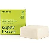ATTITUDE Nourishing Shampoo Bar, Natural Origin, For Dry and Dull Hair, Avocado Oil & Blue Clay, EWG Verified & Clean Ingredients, Vegan, Pear & Amber Scent, 4 Oz