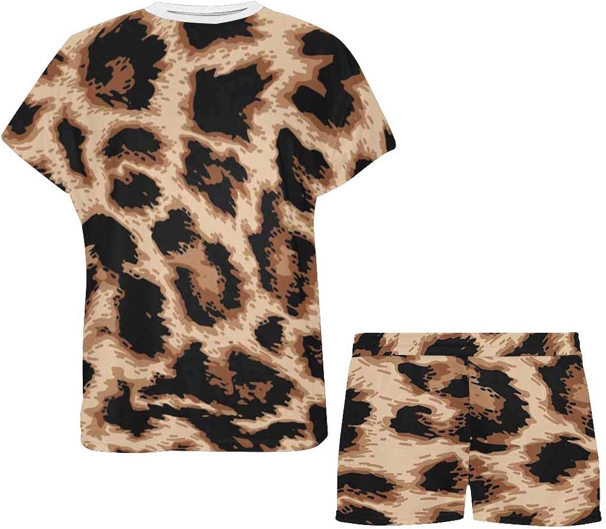 INTERESTPRINT Leopard Skin Print Women Cute Skin-frinendly Pajama Shorts, Pjs for Women at 