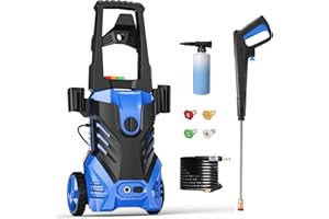 Pecticho Electric Pressure Washer 4200PSI 3.2 GPM Power Washer with Smart Control and 3 Levels of Adjustment, 4 Nozzles, Foam Cannon and Spray Gun for Effortlessly Cleaning Cars, Fences, Gardens