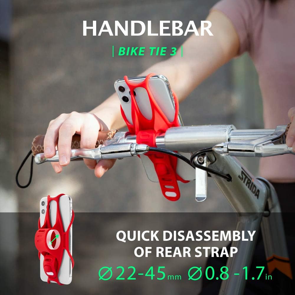 Bone Bike Tie 3, Silicone Phone Mount for Handlebar Universal Cycling Cell Phone Holder for 5.8-7.2" Smartphones - Image 4