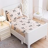 KWLOVER 2PC Soft Bed Fitted Sheet and Pillowcases Set,Cute Doggy Puppy Bulldog Pattern Printed Bed Sheets for Kids Boys Girls Twin Size Bed (Light Brown, Twin)