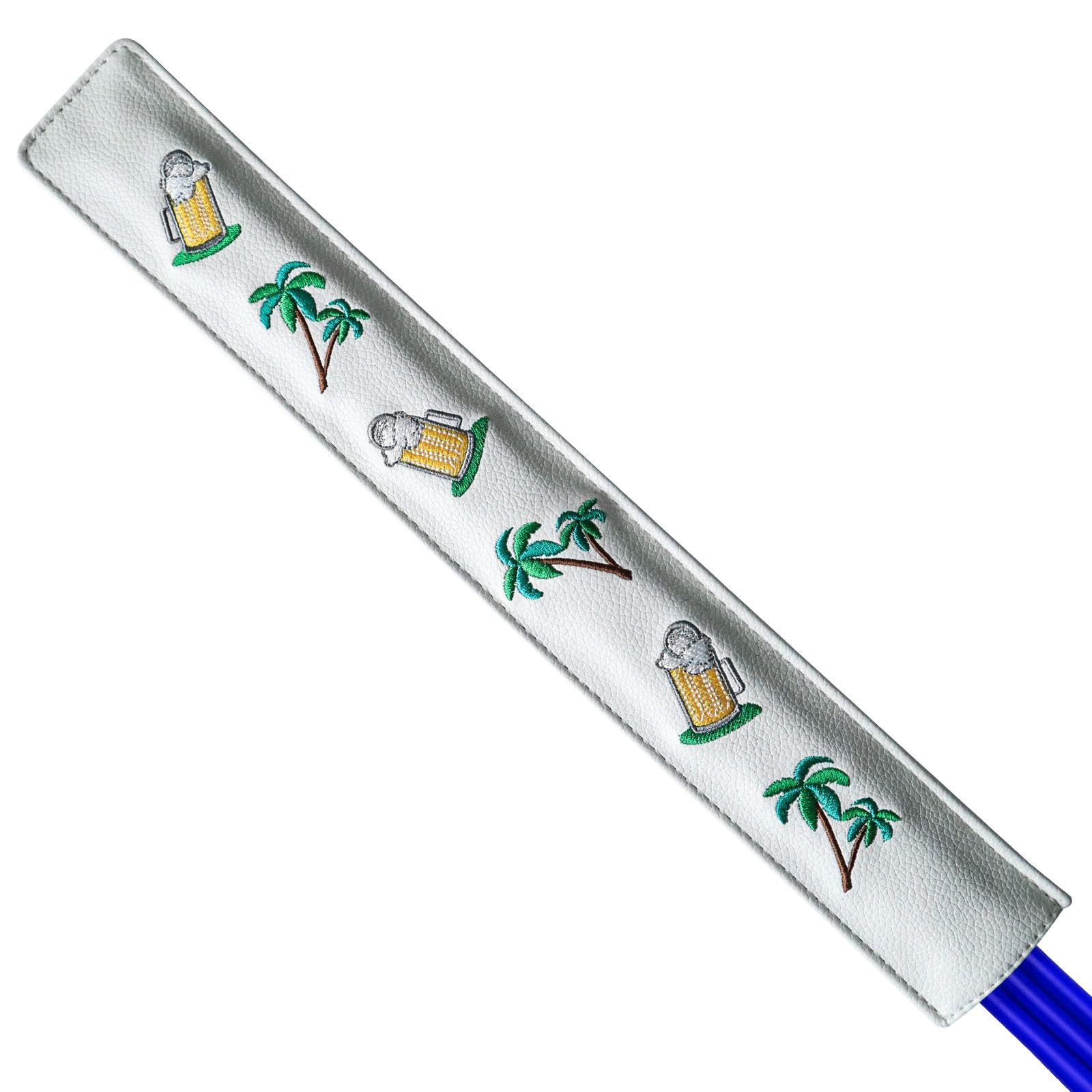 Premium Leather Golf Alignment Stick Cover Case Holder Value Pack, Golf Alignment Head Cover Holder Hold at Least 2 Sticks for Men Women (Beige)