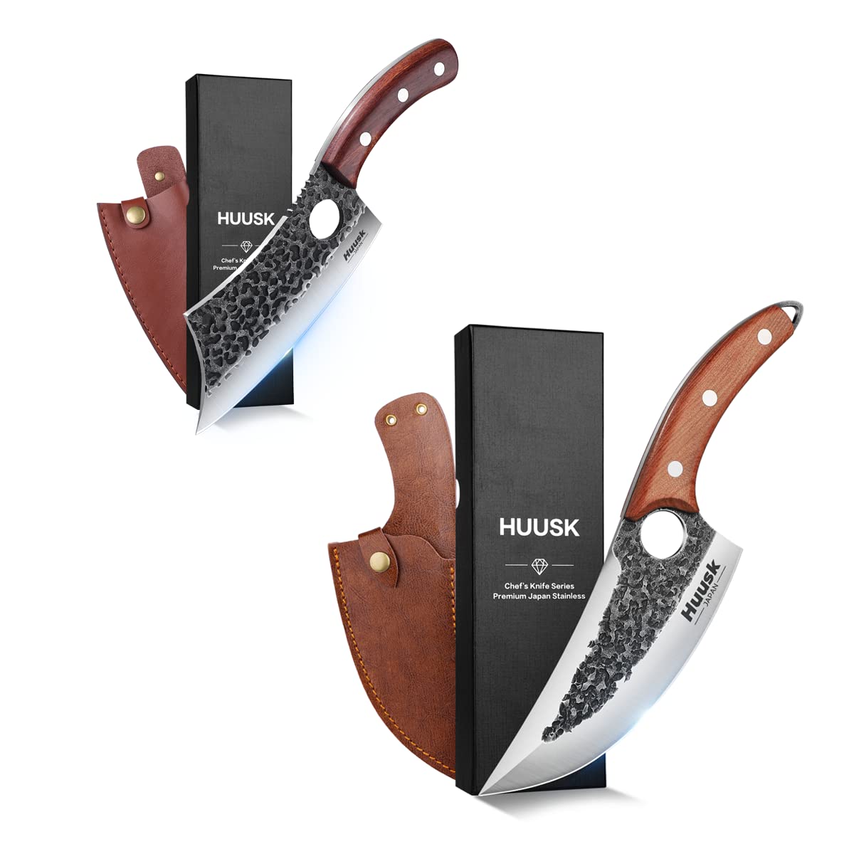 Huusk Chef Knife Set Hand Japanese Kitchen Knife with Sheath