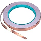 Bullet Face Copper Foil Tape with Double-sided Conductive (1/4inch X 21.8yards)- EMI Shielding,Stained Glass,Soldering,Electrical Repairs,Slug Repellent,Paper Circuits,Grounding (1/4inch)