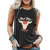 Not My First Rodeo Tank Tops Women Vintage Country Sleeveless Shirt Funny Letter Print Western Cowboy Tees
