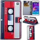 Note 5 Case,Galaxy Note 5 Case,Gift_Source [Stand Feature] Premium Magnetic Wallet Case With TPU Flip Case Cover for Samsung Galaxy Note 5 , Cassette Tape