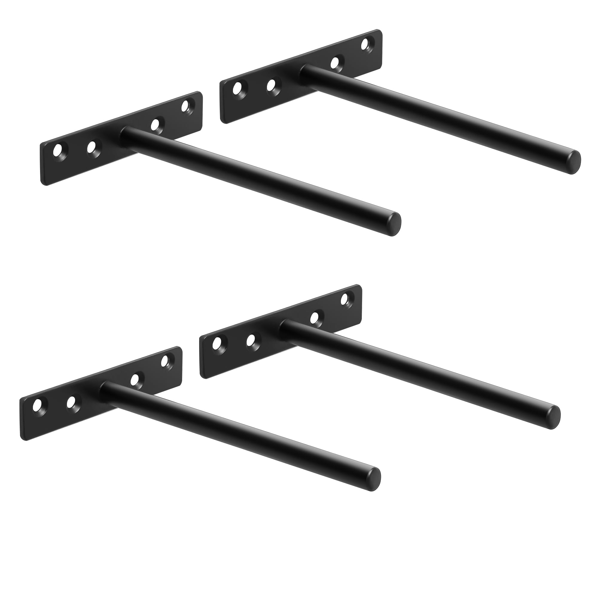 Sayayo Floating Shelf Bracket, Invisible Hidden Heavy Duty Shelf Support for Concealed Wood Shelves Wall Mounted, Metal Matte Black Finish, 4 pcs, EJY8006B-4P(150MM /6-Inch) โ image 1