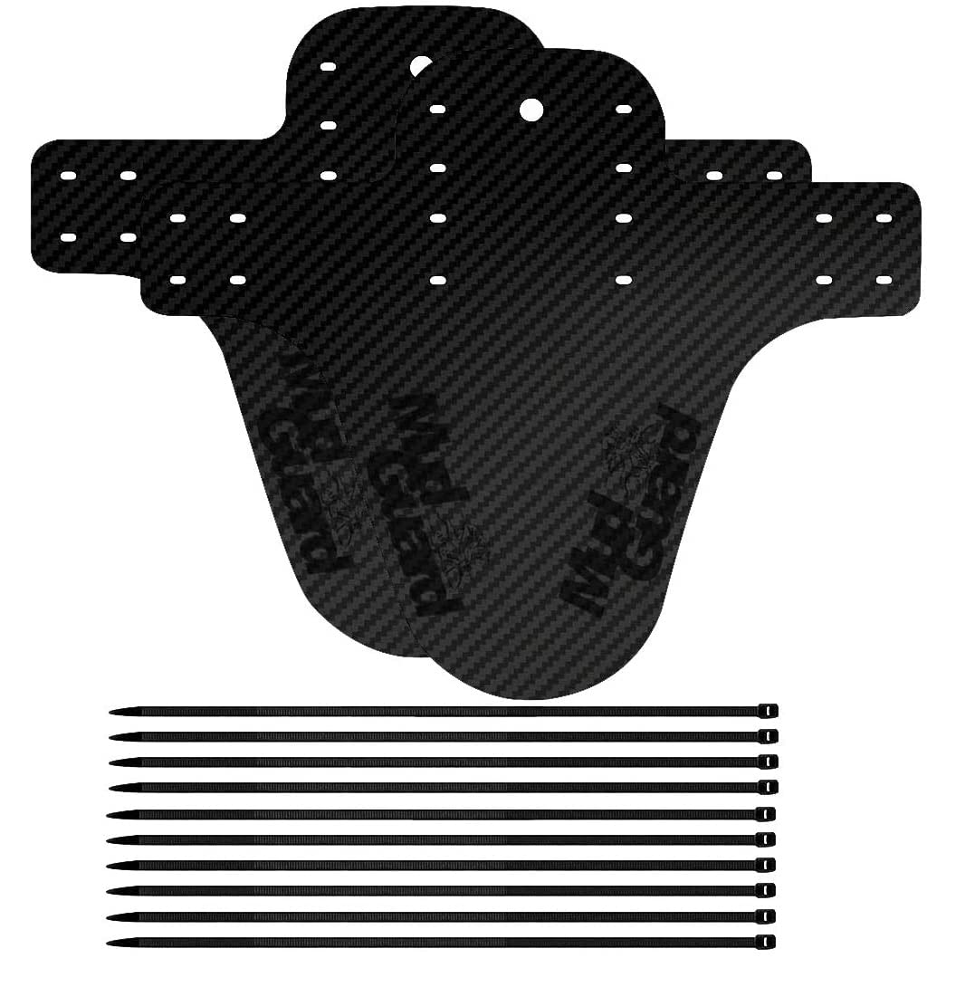 KARLOR 2pcs Mud Guards Mountain Bike Mud Guard MTB Carbon Fibre Mud Guard Front and Rear Compatible Suitable for 650B 20 Inch 26 Inch 27.5 Inch 29 Inch