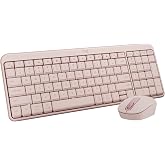 Logitech MK250 Compact Wireless Bluetooth Keyboard and Mouse Combo - Rose | Bluetooth connection only, compact keyboard with number pad, small ambidextrous M196 mouse with 3 non-customizable buttons