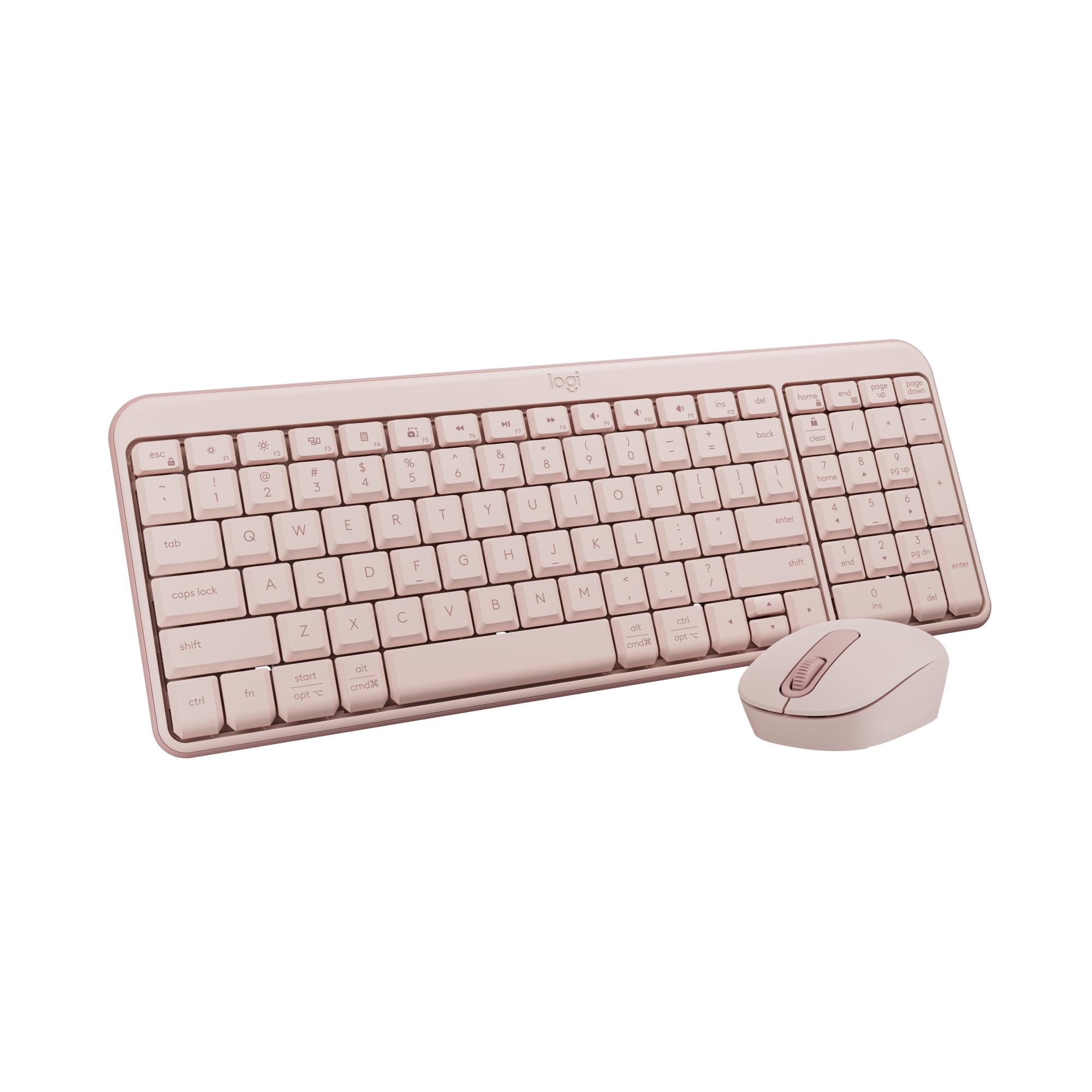 Photo 1 of Logitech MK250 Bluetooth Wireless Mouse and Keyboard Combo: Fast & Easy Connectivity, Compact Wireless Keyboard, Ambidextrous Mouse, Durable Build - Windows/MacOS - Rose