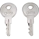 DVPARTS Universal Key CH751 for RV Campers Storage Lockers Boats T-Handles | for Display Cases, for Side Boxes, pack of 2 keys