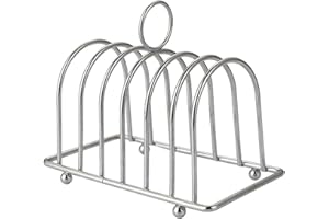 JAGTRADE Toast Bread Rack Stainless Steel Bread Holder Kitchen 6 Slices Bread Display Stand Lightweight Food Display Tool