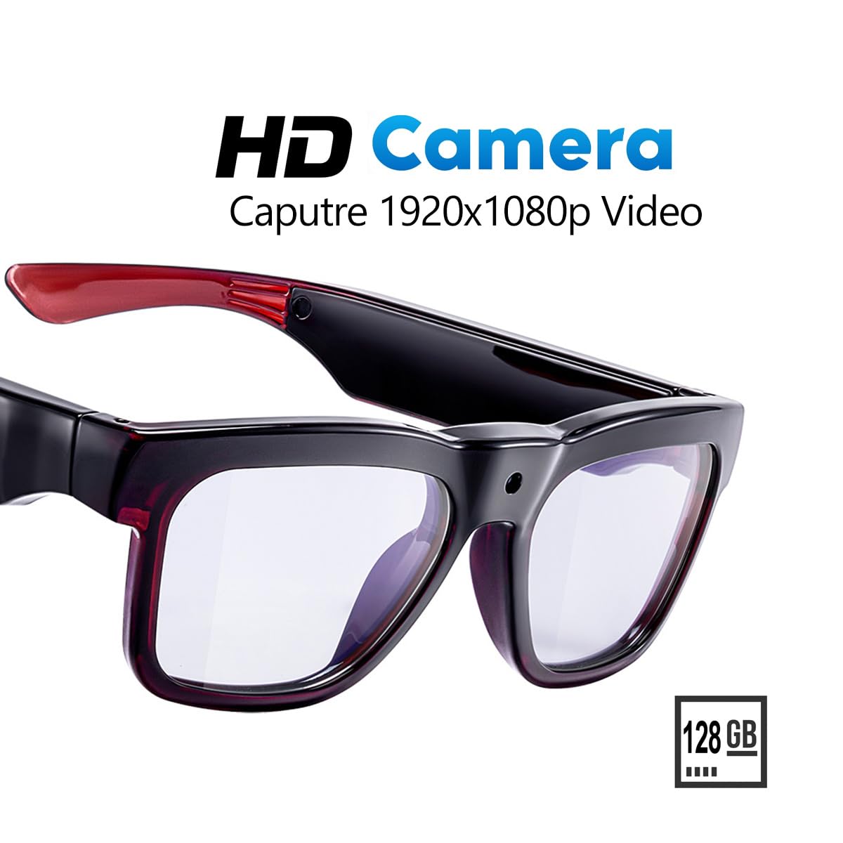 OhO Smart Glasses with Full HD Camera & Open Ear Bluetooth Speaker Headphone,Built in Memory,for Men Women