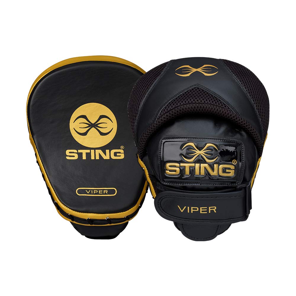 STING Viper Speed Focus Mitt for Boxing, MMA, and Muay Thai – Black/Gold, Standard