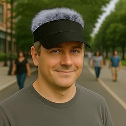Men's Hair Visor ​Sun Hats Visor with Hair Fake