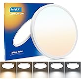 Laiyidia 12 Inch LED Flush Mount Ceiling Light White, 5CCT 2700K-6500K, 2640LM 240W Equivalent, Slim Flat LED Light Fixture f