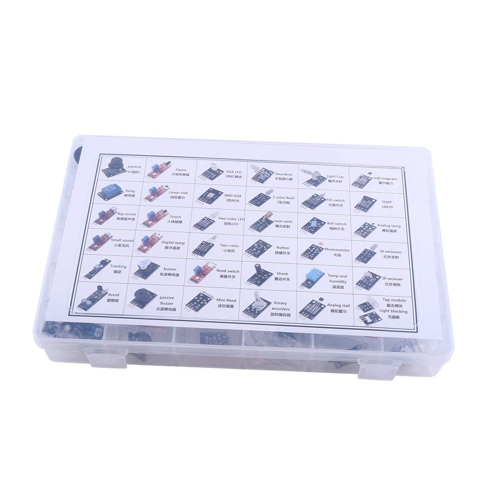 37 in 1 Sensor Modules Kit,electronic components kit,detect temperature, humidity, sound, light, infrared