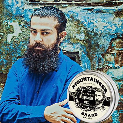Mustache Wax by Mountaineer Brand - All-Natural, No Residue, Clear and Easy to Use, 2 oz Tin (WV Citrus & Spice)