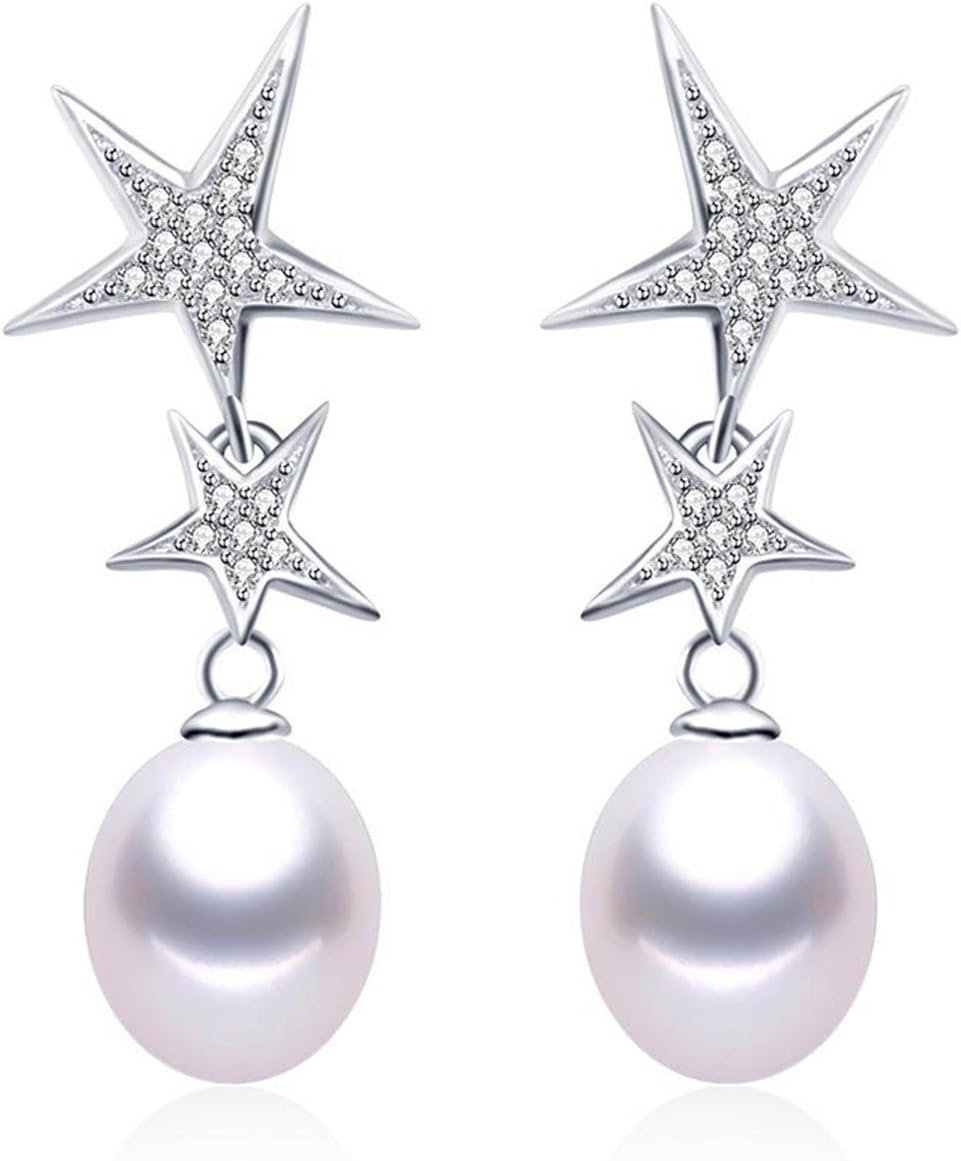 Prettyever Elegant Women Fashion Natural Pearl Drop Earrings Elegant Party Luxury Jewelry