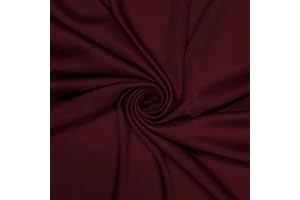 Texco Inc 60" Wide Solid Interlock Lining 100% Polyester Knit 2 Way Stretch/Apparel, Home/DIY Fabric, Party Decoration, Burgundy 173 1 Yard