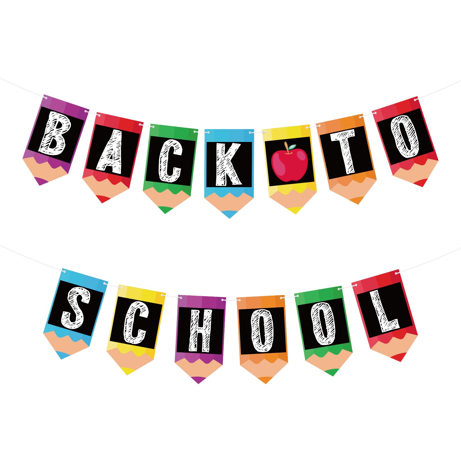 Photo 1 of Lemicin Back to School Banner Welcome Back to School Banner Apples Pencil