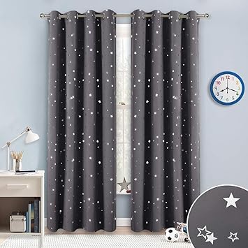 Amazon Com Ryb Home Kids Curtains For Bedroom Star Patterned