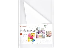NACHLYNN Lot de 60 feuilles de papier de soie blanc pour emballage cadeau, 35,6 x 50,8 cm, papier d'art pour bricolage, maria
