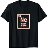 Neon Element Orange Periodic Table Tee Retro Chemistry T-Shirt For Science Nerds