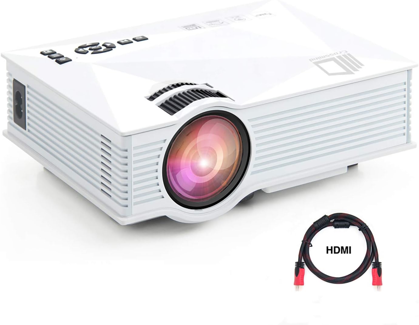 CROSSMIND HD Mini Portable Projector 2800 Lux WiFi Wireless Synchronize Smart Phone Screen,1080P Supported LCD Home Entertainment Theater Video Projector