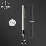 Parker IM Rollerball Pen Stainless Steel Chrome Trim Fine Point Black Ink Gift view 3