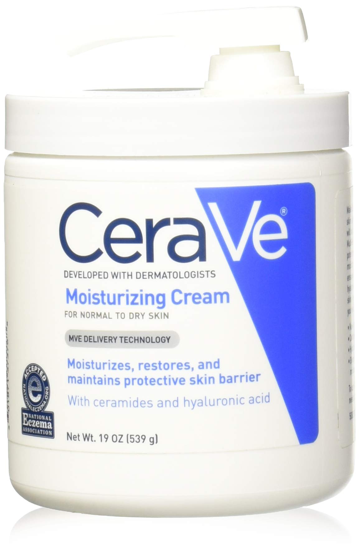 CeraVe Moisturizing Cream With Pump for Normal To Dry Skin, 19 Ounce