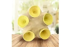 MUKOROLEE 5 Pack Bee Watering Stations, Bee Cups for Garden, Bee Butterfly Water Station Hummingbird Feeder, Garden Courtyard Decor (Yellow)