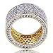 JINAO 18K Gold 11mm Eternity Wedding Engagement Band MICROPAVE CZ Iced Out Mens Ring