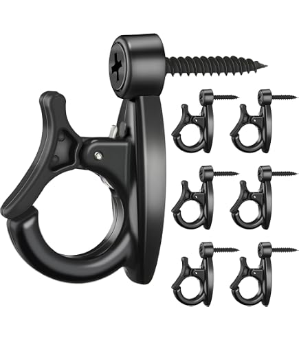22-Pack Heavy Duty Windproof Screw Hooks With Safety Clasp - 2.36 Inch, Holds 50lbs