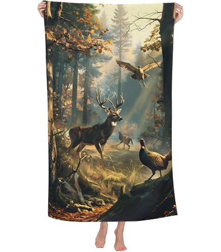 VANZEV Beach Towel Deer American Flag Design – Sand-Free Microfiber Quick Dry Towel 52x32 Inches – For Pool, Swim & Travel - View #5
