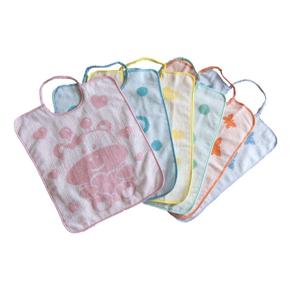 Bubabù Bav021/6 Dumbo - Elastic Bib, Cotton, Assorted Colors, 33 x 39 cm, Pack of 6