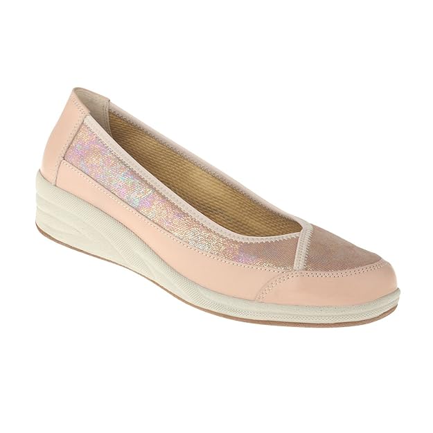 Lei by tessamino Tessamino Damen Ballerina Aus Echtleder, Sportlich, Weite H, mit Funktionsgummizug