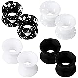 OUFER 8PCS Silicone Ear Gauges Flexible Ear Tunnels