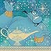 Aladdin Theme Birthday Party Supplies Set Serves 16 - Tablecover, Banner Decoration, Plates, Napkins, Cups and Candles - Jasmine and Aladdin