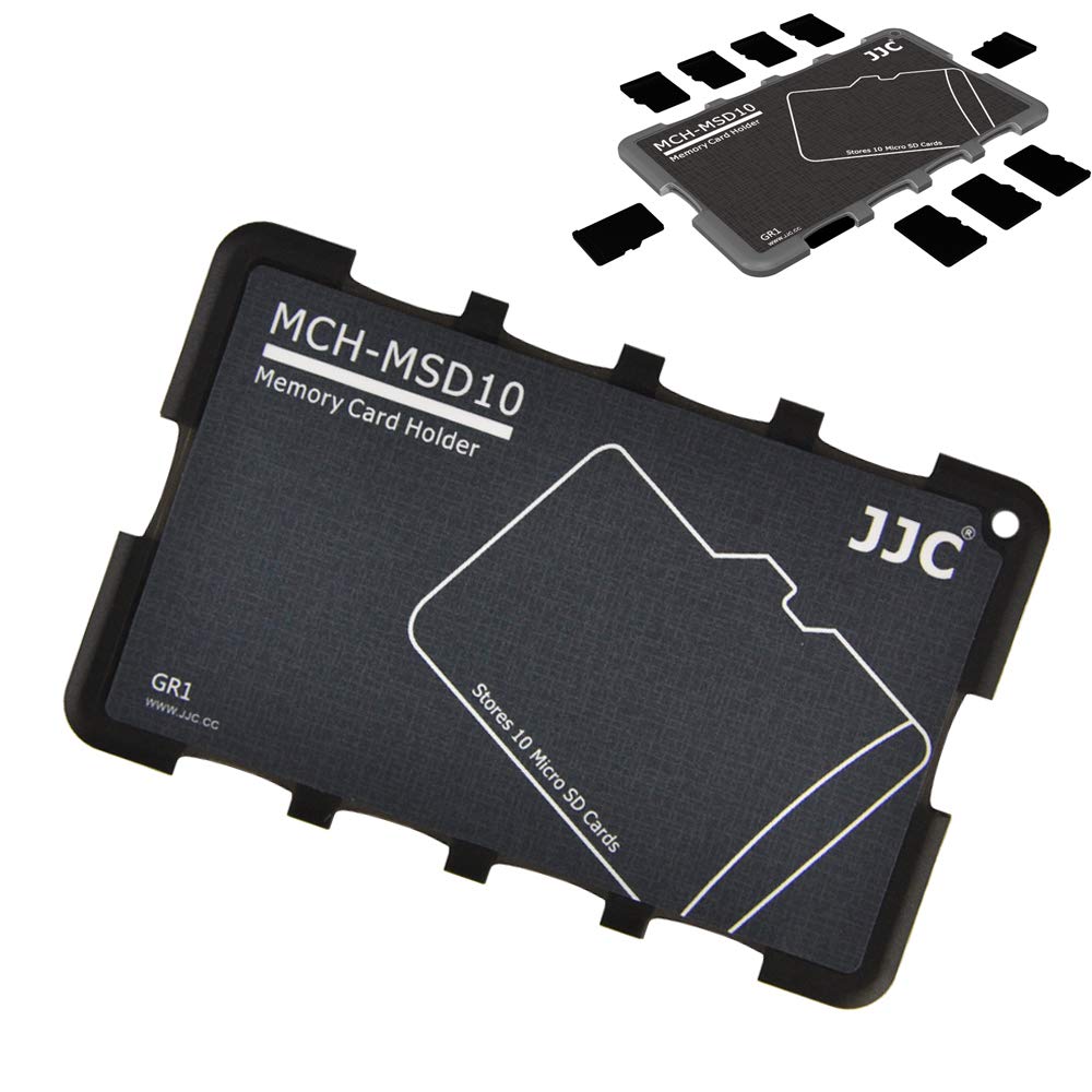 JJC Micro SD Card Case Carrying Lightweight Slim Holder Storage for 10 MSD Micro SD Memory Cards